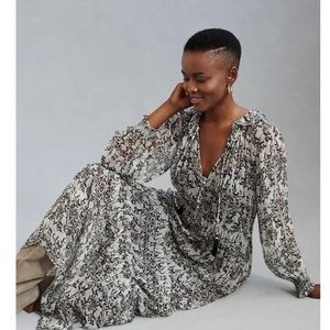 Anthropologie Marais Black and White Print Dress